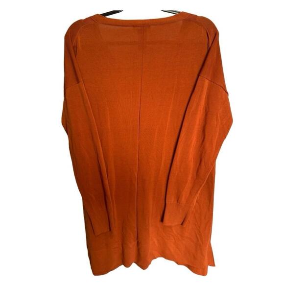 Lafayette 148 Open Split Side Tunic V Neck Long Sleeves Burnt Orange Size Large - Picture 5 of 9